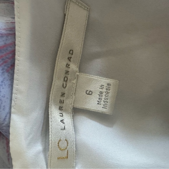LC Lauren Conrad Lavander and Blue Ruffled Mini Summer Sheer Lightweight Dress 6 - Picture 7 of 13